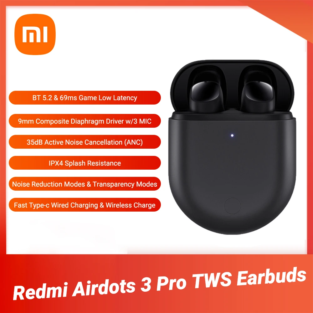 New Xiaomi Redmi AirDots 3 Pro Mi True Wireless Bluetooth Earphone Adaptive Noise Cancelling Earbuds Wireless Charging Headphone
New Xiaomi Redmi AirDots 3 Pro Mi True Wireless Bluetooth Earphone Adaptive Noise Cancelling Earbuds Wireless Charging Headphone