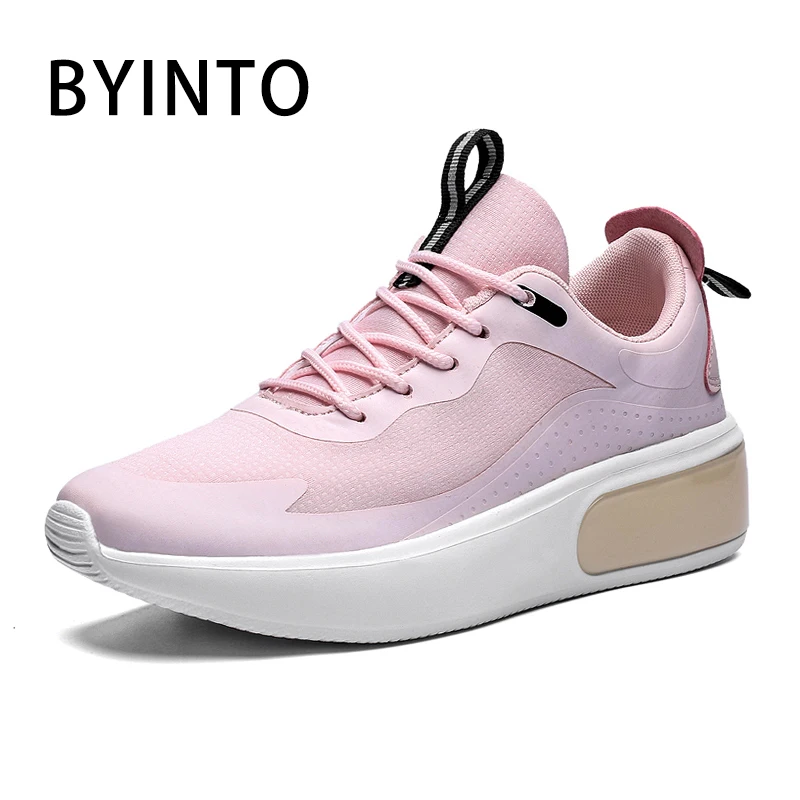 Женские кроссовки на воздушной подушке Basket Femme розовые массивной платформе