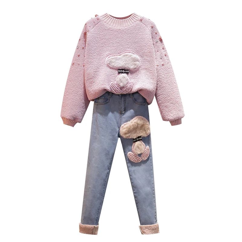 Женский пуловер большого размера, бархатный топ, толстовки, джинсовые брюки, одежда, женские костюмы из двух частей, теплая зимняя повседнев...
Женский пуловер большого размера, бархатный топ, толстовки, джинсовые брюки, одежда, женские костюмы из двух частей, теплая зимняя повседнев...