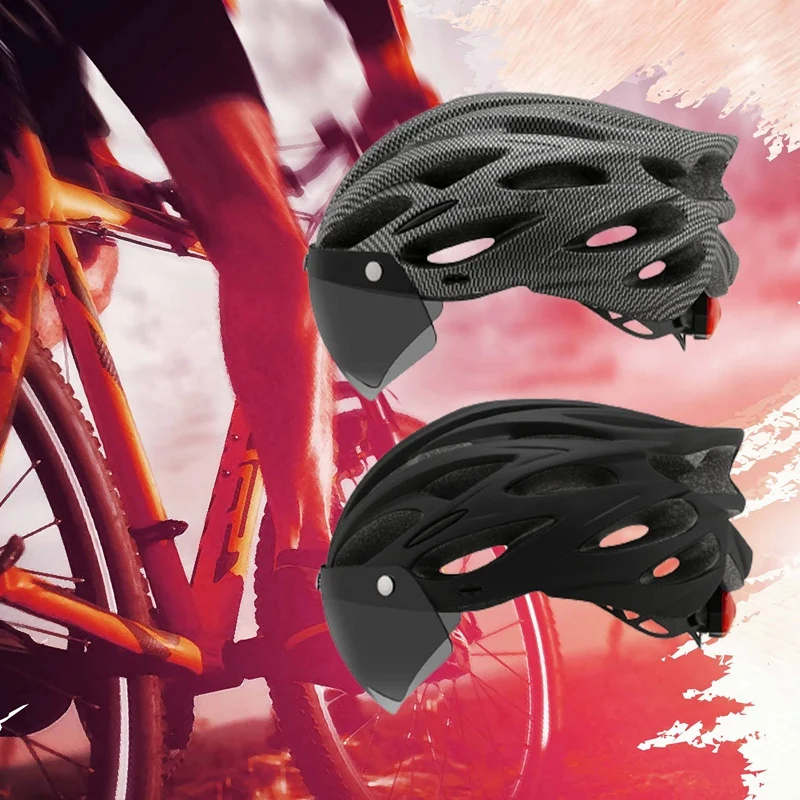 Bicycle Helmet With Taillight MTB Road Bike Cycling Helmet Breathable Removable Goggles Riding Helmet with Lens and Brim
Bicycle Helmet With Taillight MTB Road Bike Cycling Helmet Breathable Removable Goggles Riding Helmet with Lens and Brim