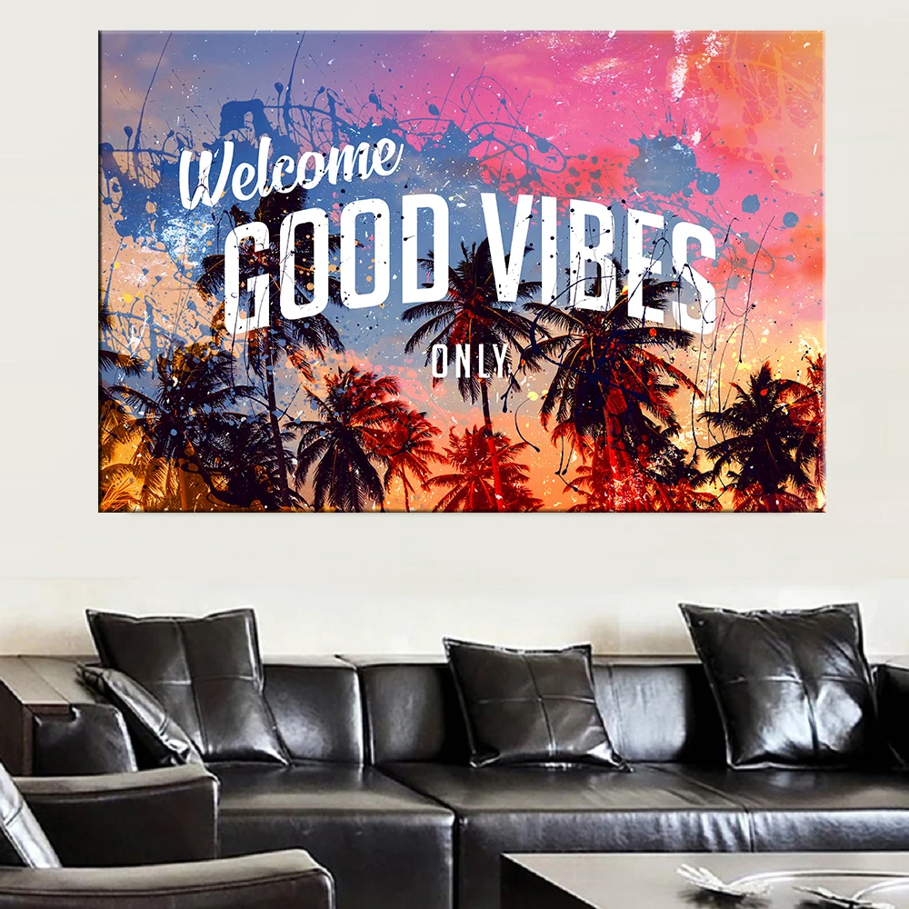 Nordic Style Minimalism Good Vibes Poster Wall Art Canvas Prints Painting Coconut Tree Modular Pictures Living Room Home Decor
Nordic Style Minimalism Good Vibes Poster Wall Art Canvas Prints Painting Coconut Tree Modular Pictures Living Room Home Decor