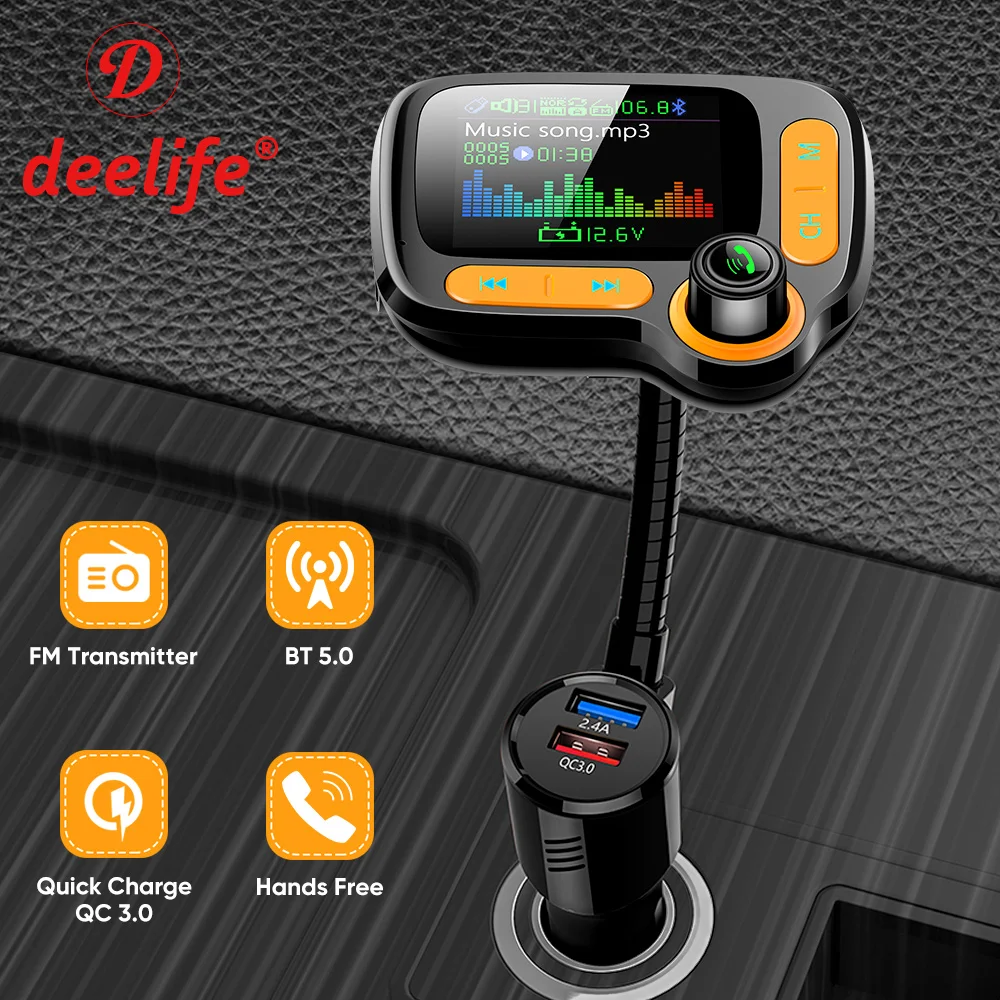 Deelife Car MP3 Player Bluetooth AUX Wireless Handsfree Kit FM Transmitter Modulator QC 3.0 USB Fast Charger Music Player
Deelife Car MP3 Player Bluetooth AUX Wireless Handsfree Kit FM Transmitter Modulator QC 3.0 USB Fast Charger Music Player