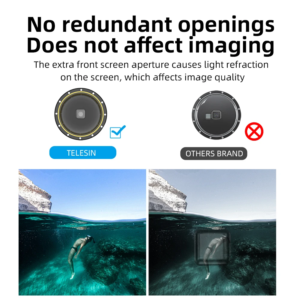 TELESIN 6'' Dome Port 30M Waterproof Housing Case With Floating Handle Trigger For GoPro Hero 9 Black Underwater Cover
TELESIN 6'' Dome Port 30M Waterproof Housing Case With Floating Handle Trigger For GoPro Hero 9 Black Underwater Cover