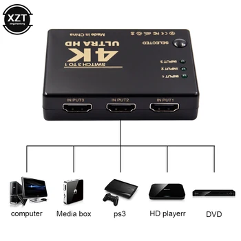 3 Port 4K*2K 1080P Switcher HDMI-compatible Selector 3x1 Splitter Box Ultra HD for PC DVD HDTV Xbox PS3 PS4 Multimedia HOT sale