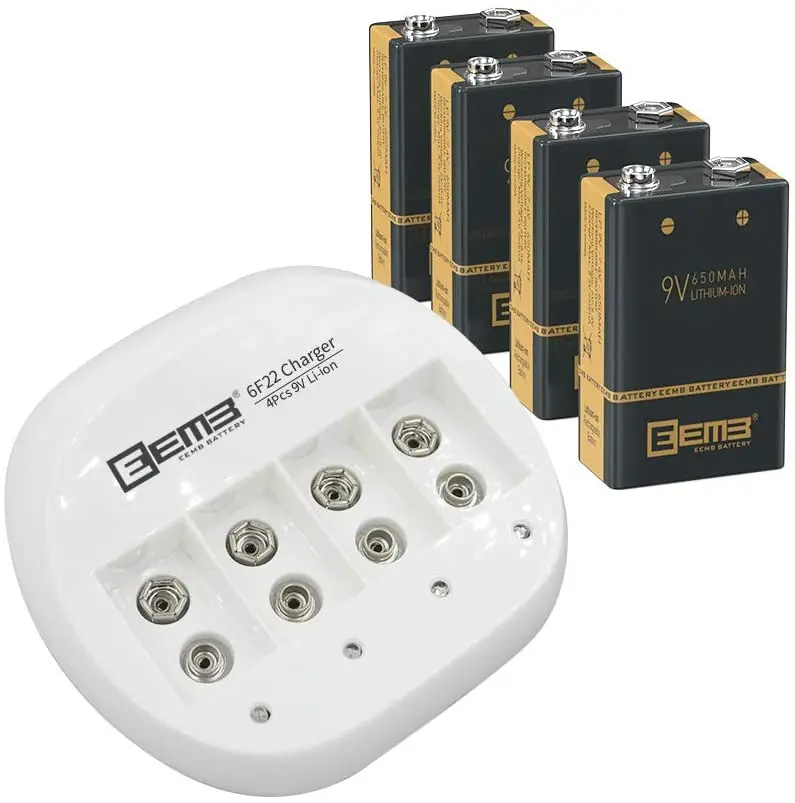 EEMB 4 шт 9V 650 мА/ч, Перезаряжаемые Батарея с 4 Bay Зарядное устройство литий-ионные аккумуляторы для Дымовая пожарная сигнализация цифровая каме...
EEMB 4 шт 9V 650 мА/ч, Перезаряжаемые Батарея с 4 Bay Зарядное устройство литий-ионные аккумуляторы для Дымовая пожарная сигнализация цифровая каме...