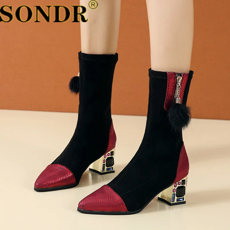2021 Elegant Women'S Boots Handmade Mid-Calf Pointed Toe Gem Square Heel Slip-On Boots Casual Women Autumn Shoes XL 43
2021 Elegant Women'S Boots Handmade Mid-Calf Pointed Toe Gem Square Heel Slip-On Boots Casual Women Autumn Shoes XL 43
