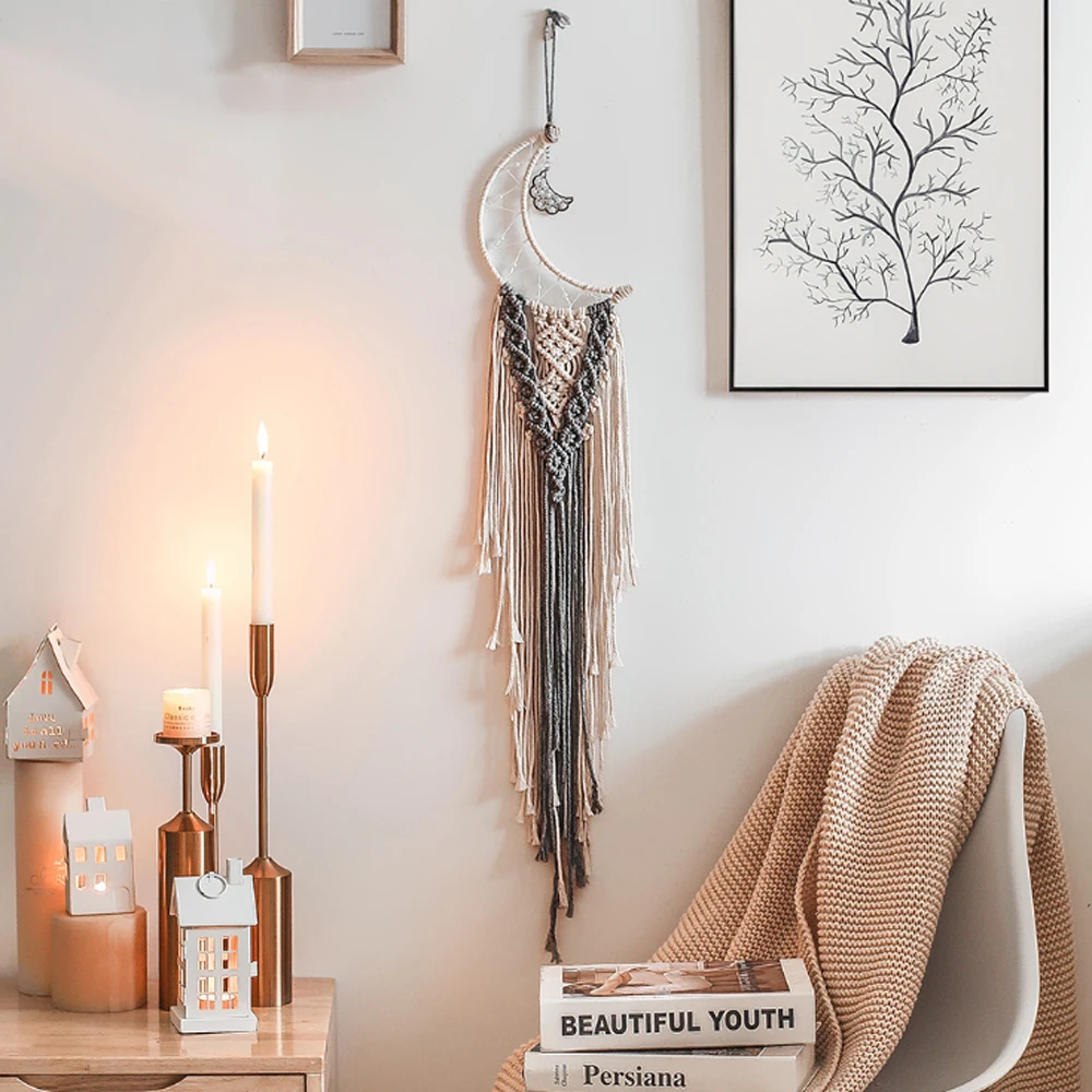 Macrame Hand-woven Wall Hanging Tapestry Pendant Retro LED Light String Ornament Moon Dream Catcher Boho Vintage Wall Home Decor
Macrame Hand-woven Wall Hanging Tapestry Pendant Retro LED Light String Ornament Moon Dream Catcher Boho Vintage Wall Home Decor