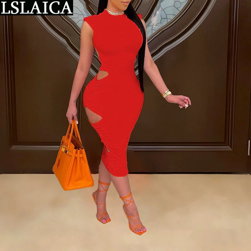 Summer Dress Sleelevess Solid Color High Waist Hollow Out Sexy Party Club Maxi Dresses for Women Elegant Chic Bodycon Dress
Summer Dress Sleelevess Solid Color High Waist Hollow Out Sexy Party Club Maxi Dresses for Women Elegant Chic Bodycon Dress