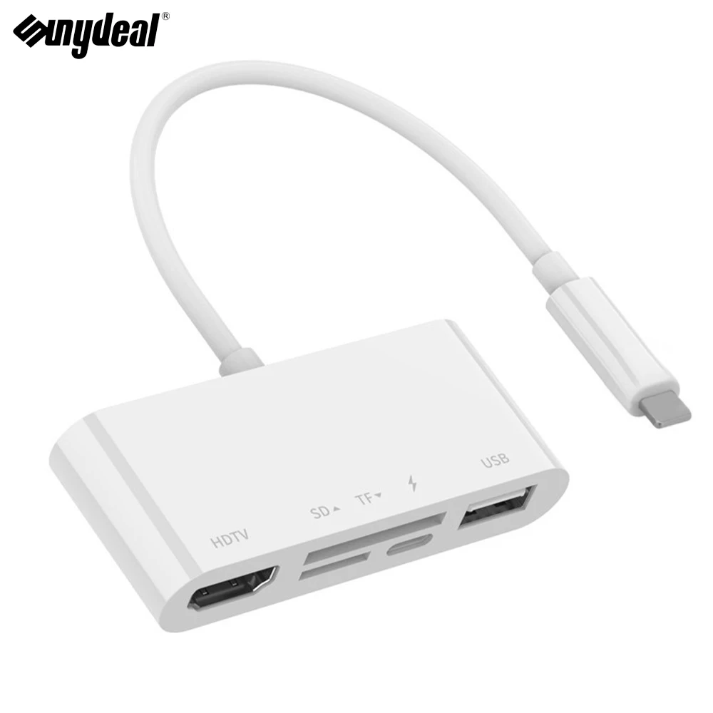 Lighting to HDMI-Compatible Adapter 2K 1080K TV USB Hub OTG Cable Charging Converter For iPhone 12 11 to SD TF Card Reader
Lighting to HDMI-Compatible Adapter 2K 1080K TV USB Hub OTG Cable Charging Converter For iPhone 12 11 to SD TF Card Reader