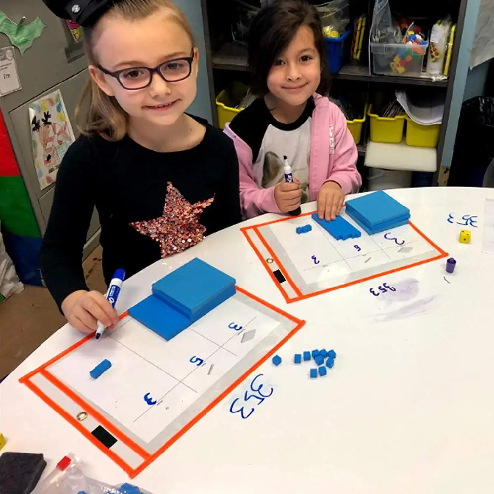 Dry Erase Pockets Reusable Clear Plastic Sleeves with Mark School & Classroom Supplies for dry erase marker
Dry Erase Pockets Reusable Clear Plastic Sleeves with Mark School & Classroom Supplies for dry erase marker