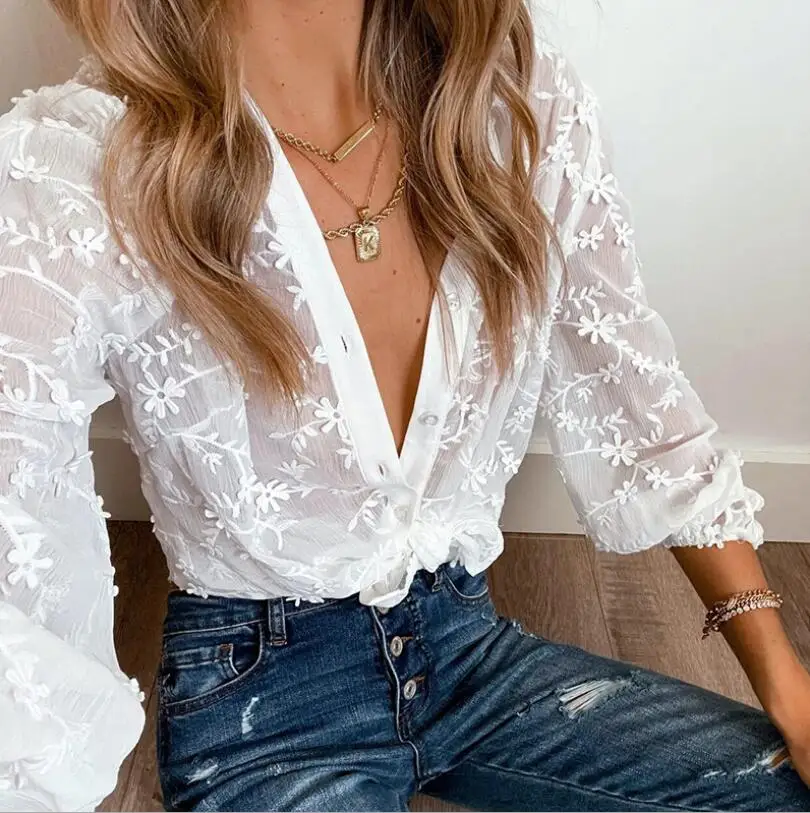 2021 summer new style European and American women's shirt organza hollow flower sun protection clothing cardigan beach blouse
2021 summer new style European and American women's shirt organza hollow flower sun protection clothing cardigan beach blouse