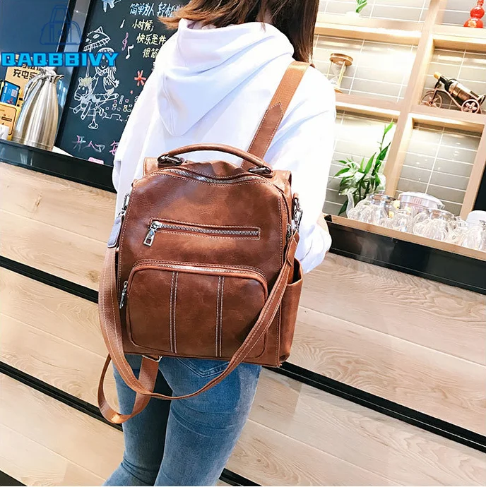 New Fashion Women Vintage Backpack Ladies PU Leather Backpacks Back Pack Girls Teenagers School Travel Bag Casual Shoulder Bags 
New Fashion Women Vintage Backpack Ladies PU Leather Backpacks Back Pack Girls Teenagers School Travel Bag Casual Shoulder Bags