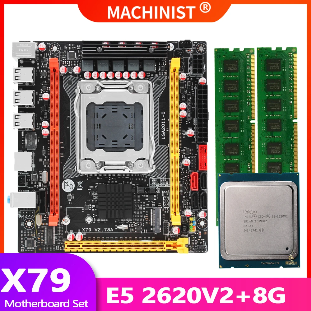Материнская плата machinist X79 mATX + процессор Intel xeon E5 2011 V2 Оперативная память 2*4 Гб DDR3 |