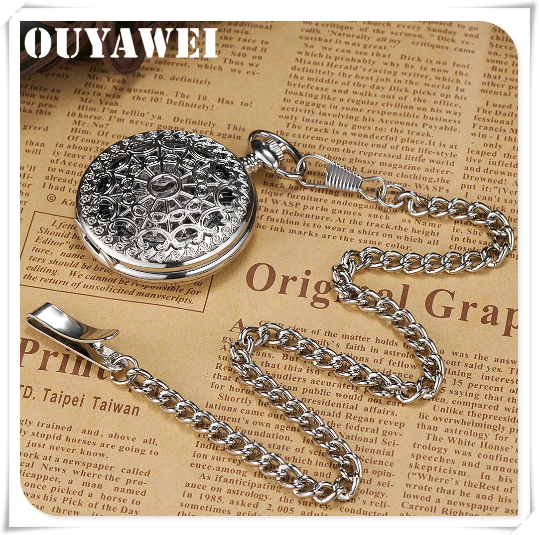 OUYAWEI Mechanical Pocket Watch Men Transparent Back Cover Design Hand Winding Steampunk Cool Pendant Pocket Chain Clock Women 
OUYAWEI Mechanical Pocket Watch Men Transparent Back Cover Design Hand Winding Steampunk Cool Pendant Pocket Chain Clock Women