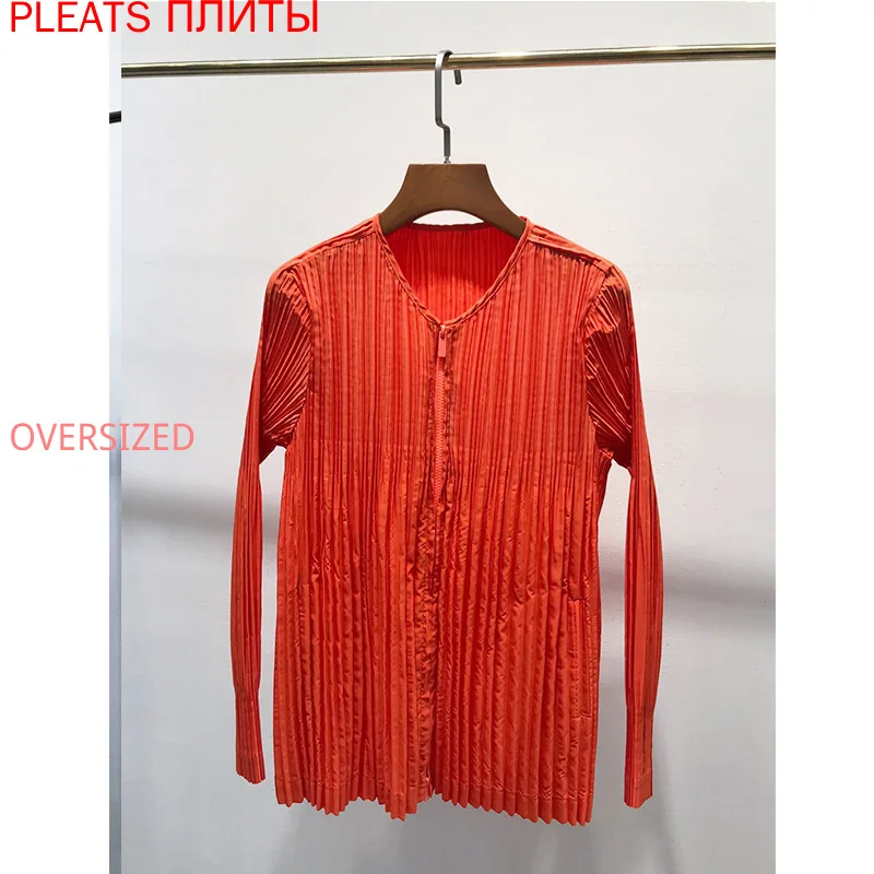 Miyake Fold Zipper Jacket Women Short Spring and Autumn 2021 Solid Color Loose Fashion Temperament Pleats Jacket Women
Miyake Fold Zipper Jacket Women Short Spring and Autumn 2021 Solid Color Loose Fashion Temperament Pleats Jacket Women