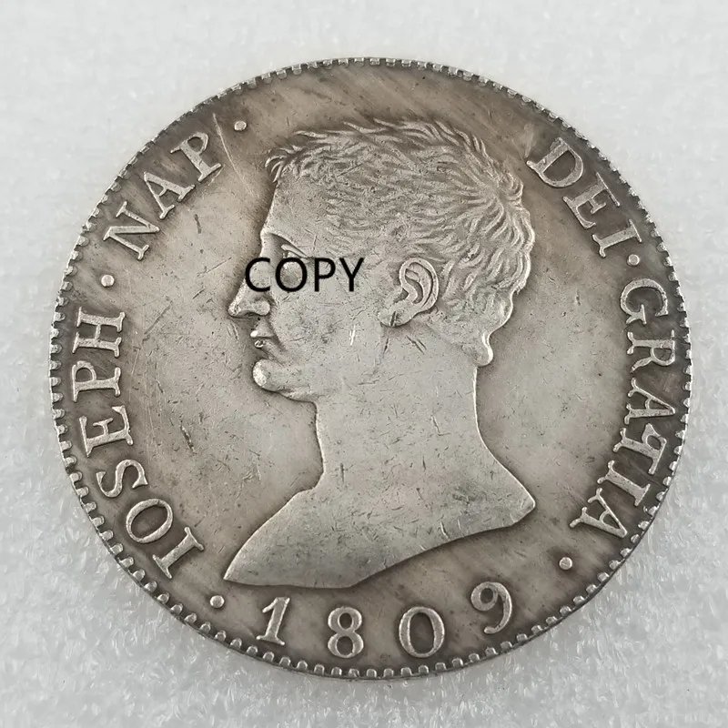 DEI GRATIA 1809 IOSEPH NAP Made Old Spanish Silver Dollar Commemorative Coin Replica Specie
DEI GRATIA 1809 IOSEPH NAP Made Old Spanish Silver Dollar Commemorative Coin Replica Specie