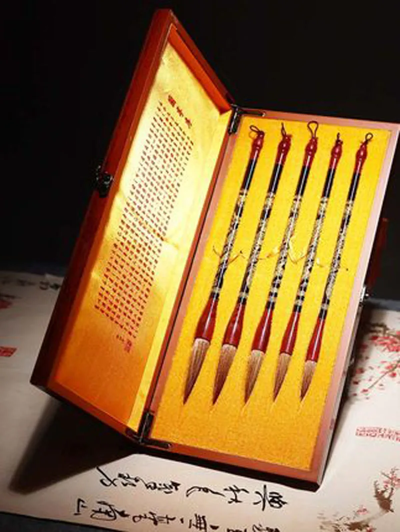 5 Pcs/set Weasel Hair Chinese Calligraphy Brushes Pen Dui Lian Couplet Chinese Painting Writting Brush Relatives & Friends Gifts
5 Pcs/set Weasel Hair Chinese Calligraphy Brushes Pen Dui Lian Couplet Chinese Painting Writting Brush Relatives & Friends Gifts