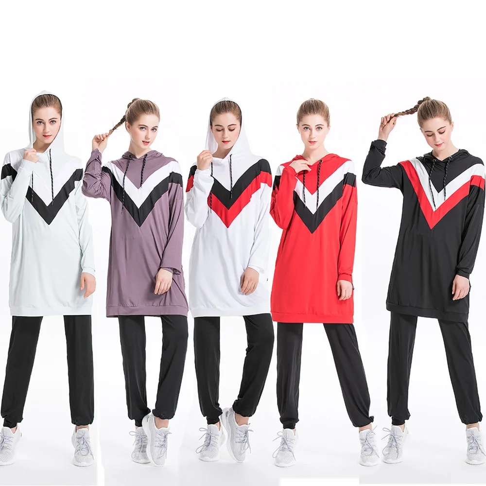 Muslim Sport Sweater Set Arab Women's Casual Zip up Hoodies Tunic Sweatshirt Long Hoodie Outerwear Jacket Dress With Pant
Muslim Sport Sweater Set Arab Women's Casual Zip up Hoodies Tunic Sweatshirt Long Hoodie Outerwear Jacket Dress With Pant