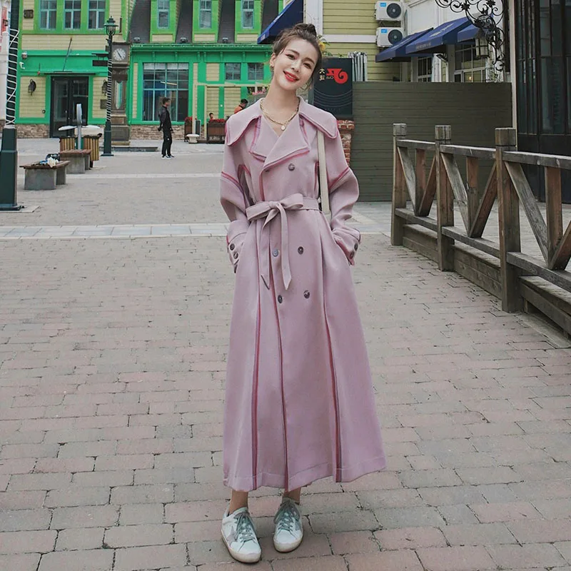 Винтажный контрастный сетчатый длинный Тренч со шнуровкой для женщин с поясом Осенняя свободная ветровка размера плюс Ropa mujer
Винтажный контрастный сетчатый длинный Тренч со шнуровкой для женщин с поясом Осенняя свободная ветровка размера плюс Ropa mujer