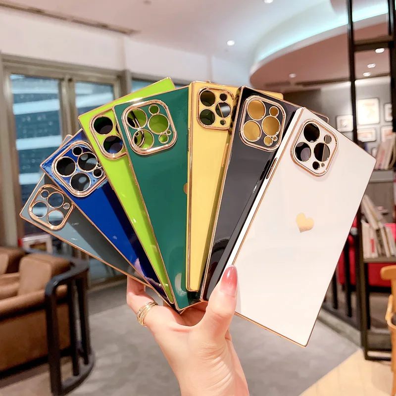 Прямоугольный чехол для телефона iPhone 12 11 Pro Max X XR XSMax 7 8 Plus SE2 роскошный квадратный