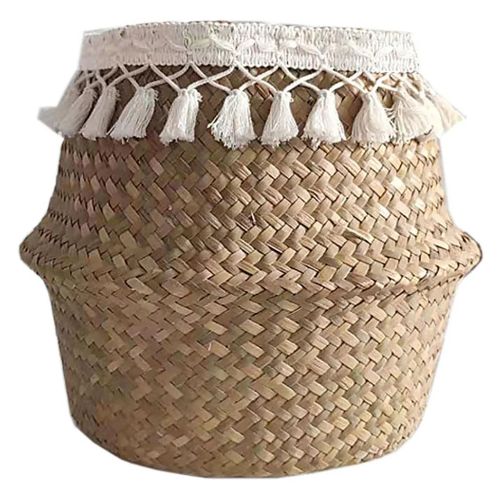 Handmade Bamboo Storage Baskets Seagrass Foldable Woven Storage Box Plant Straw Basket Toy Holder With White Tassel Organizer
Handmade Bamboo Storage Baskets Seagrass Foldable Woven Storage Box Plant Straw Basket Toy Holder With White Tassel Organizer
