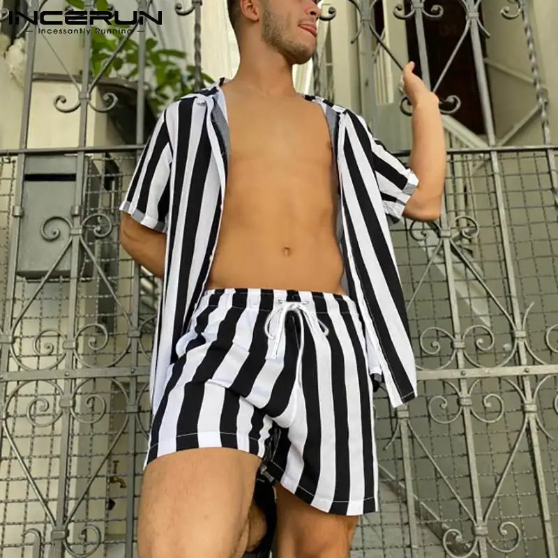 Fashion Men Striped Sets Streetwear Lapel Short Sleeve Shirt Drawstring Shorts 2021 Casual Men's Hawaiian Suits INCERUN S-5XL
Fashion Men Striped Sets Streetwear Lapel Short Sleeve Shirt Drawstring Shorts 2021 Casual Men's Hawaiian Suits INCERUN S-5XL