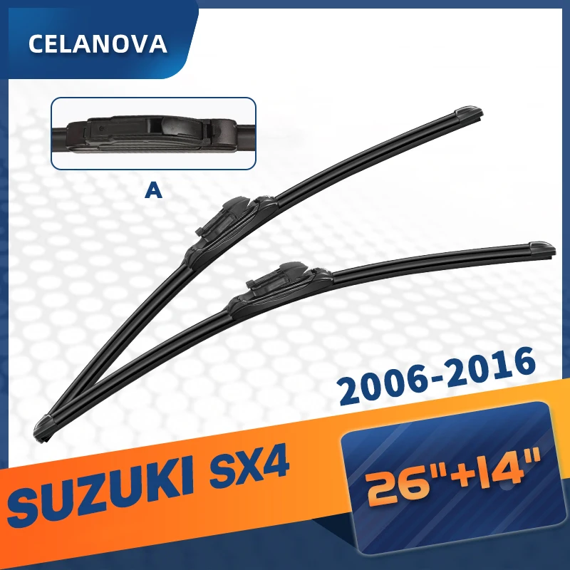 CELANOVA Windshield Wiper Blade For SUZUKI SX4 2006-2016 26"+14" Frameless Windscreen Rubber Wipers
CELANOVA Windshield Wiper Blade For SUZUKI SX4 2006-2016 26"+14" Frameless Windscreen Rubber Wipers