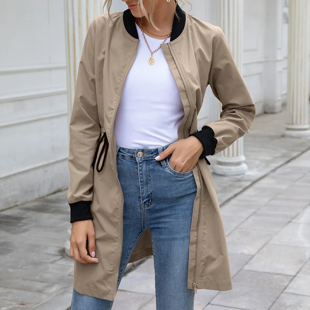 Fashion Women Outdoor Dust Coat Autumn Long Sleeve Stand Collar Cardigan Slant Pocket Drawstring Streetwear
Fashion Women Outdoor Dust Coat Autumn Long Sleeve Stand Collar Cardigan Slant Pocket Drawstring Streetwear