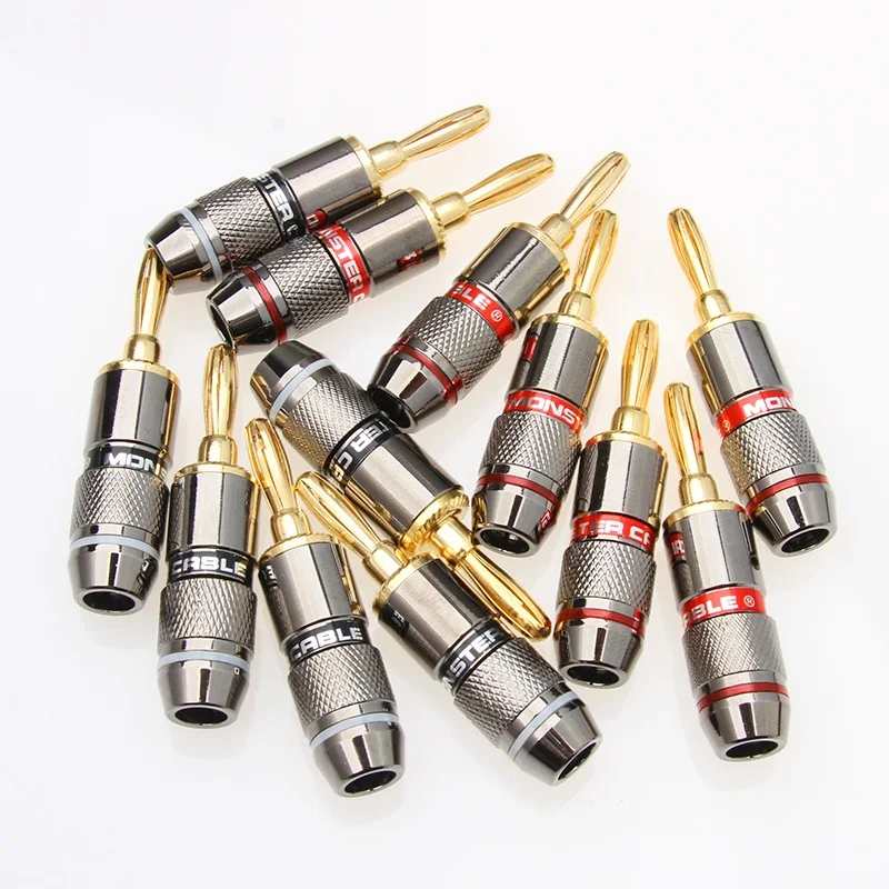 4/8/12PCS 24K Gold Plated Pure Copper Zinc Alloy Monster Banana Plug Connector Audio Connector Power Speaker Plugs Connector 
4/8/12PCS 24K Gold Plated Pure Copper Zinc Alloy Monster Banana Plug Connector Audio Connector Power Speaker Plugs Connector