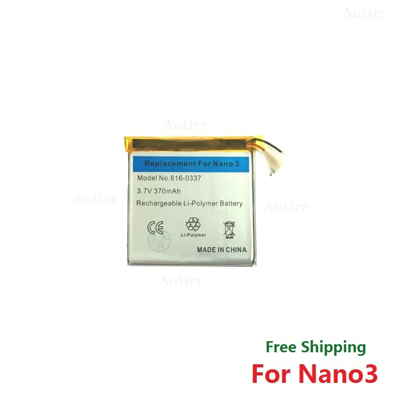 

616-0337 370mAh Battery For Apple iPod Nano 3 3rd 3Gen Batterie Nano3rd Nano3 MP3 8GB 4GB MP4 Accumulator