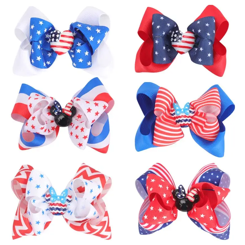 Flag printed Hair bow hairpins Grosgrain Cute Hair Bow with Clips Baby Girl Hair Accessories Boutique Bow Clips Girls headwear
Flag printed Hair bow hairpins Grosgrain Cute Hair Bow with Clips Baby Girl Hair Accessories Boutique Bow Clips Girls headwear