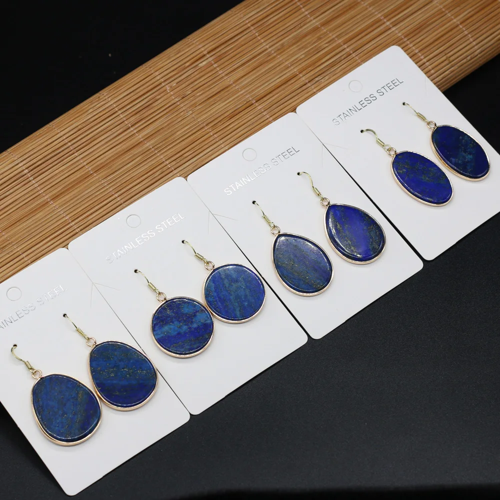 2021 New Style Fashion Natural Stone Earrings Irregular Lapis lazuli Charms For Elegant Women Love Romantic Gift
2021 New Style Fashion Natural Stone Earrings Irregular Lapis lazuli Charms For Elegant Women Love Romantic Gift