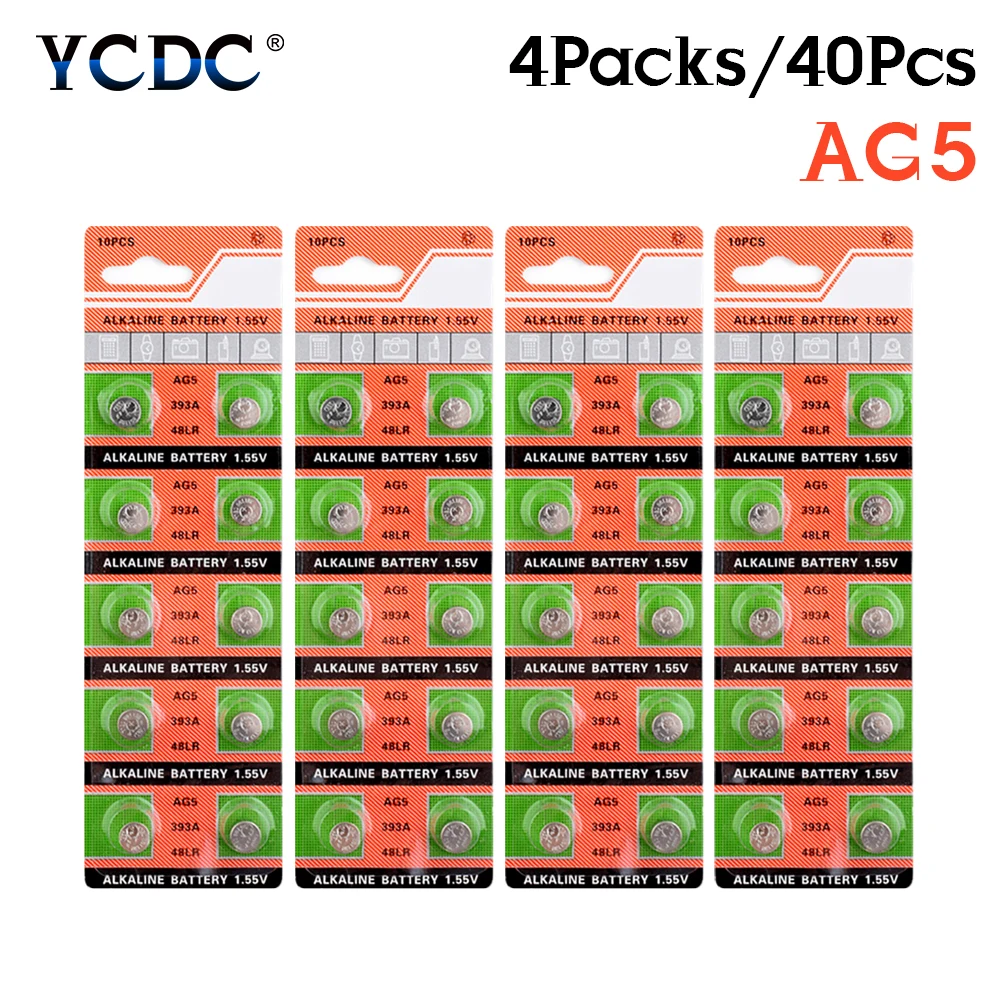 YCDC, 40 шт., батарейки AG5 393 SR754W SR48, 1,55 в для часов AG5 LR754 G5A 193 48 393A, одноразовые батарейки
YCDC, 40 шт., батарейки AG5 393 SR754W SR48, 1,55 в для часов AG5 LR754 G5A 193 48 393A, одноразовые батарейки