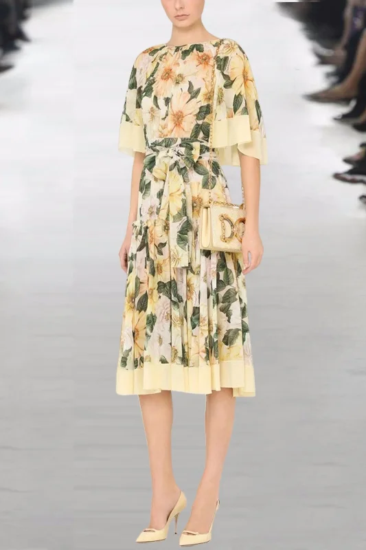 JCHB 2021 Spring and summer new fashion round neck short sleeve gentle wind Fan Shan waist mid length dress
JCHB 2021 Spring and summer new fashion round neck short sleeve gentle wind Fan Shan waist mid length dress