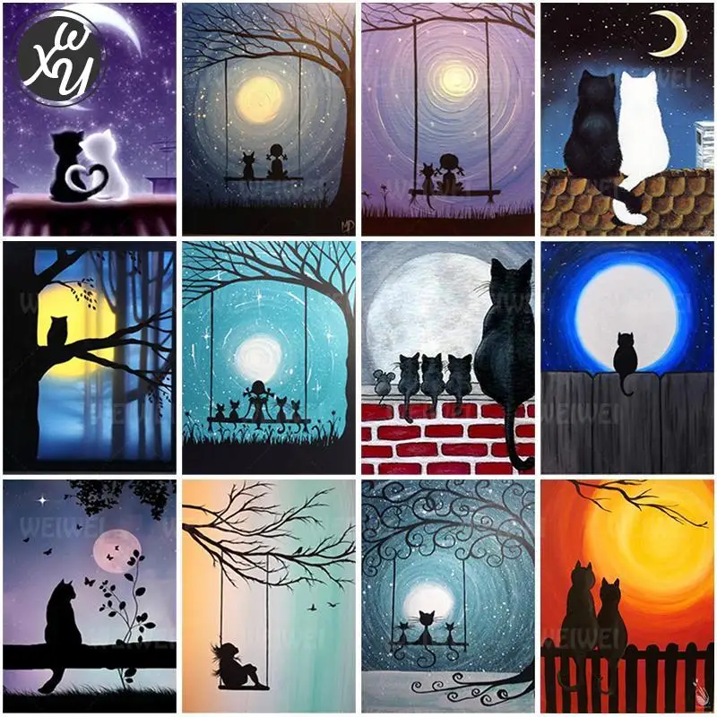 Cartoon Cat Diamond Painting Night Moon Cross Stitch Diamond Mosaic Embroidery DIY Diamond Painting Cat Starry Diamond Art Decor
Cartoon Cat Diamond Painting Night Moon Cross Stitch Diamond Mosaic Embroidery DIY Diamond Painting Cat Starry Diamond Art Decor