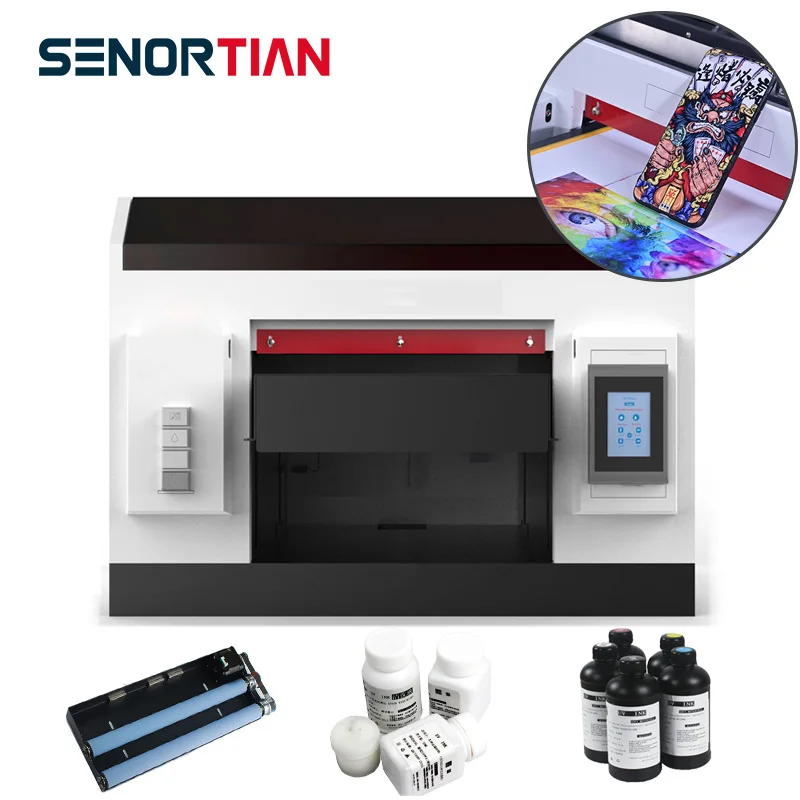 

SENORTIAN UV Printer A3 УФ принтер A3 A4 планшетный принтер многофункциональный цилиндрический печатный станок для Phonecase металлическая акриловая ротор...