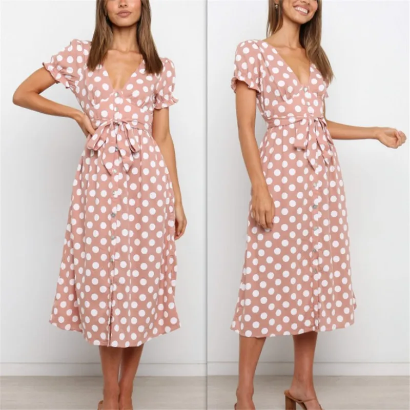 Dress for Women 2021 Summer Dress New Style A-line Dress Ruffled Sleeves V-neck Printed Polka Dot Tie Mid-length Dress LYQ294
Dress for Women 2021 Summer Dress New Style A-line Dress Ruffled Sleeves V-neck Printed Polka Dot Tie Mid-length Dress LYQ294
