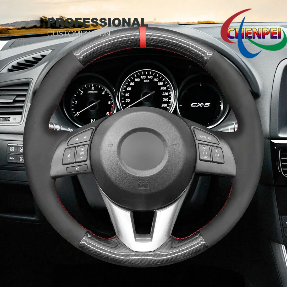 DIY Hand-Sewn PU Carbon Fiber Suede Car Steering Wheel Cover For Mazda 3 Axela Atenza CX5 CX-3 Car Interior Accessories
DIY Hand-Sewn PU Carbon Fiber Suede Car Steering Wheel Cover For Mazda 3 Axela Atenza CX5 CX-3 Car Interior Accessories