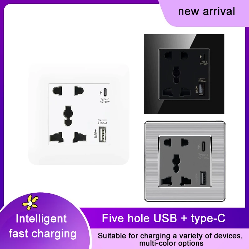Panto Multifunctional 5-slot USB Universal Socket Board TYPE-C Fast Charging Smart Source British French and European Standards
Panto Multifunctional 5-slot USB Universal Socket Board TYPE-C Fast Charging Smart Source British French and European Standards