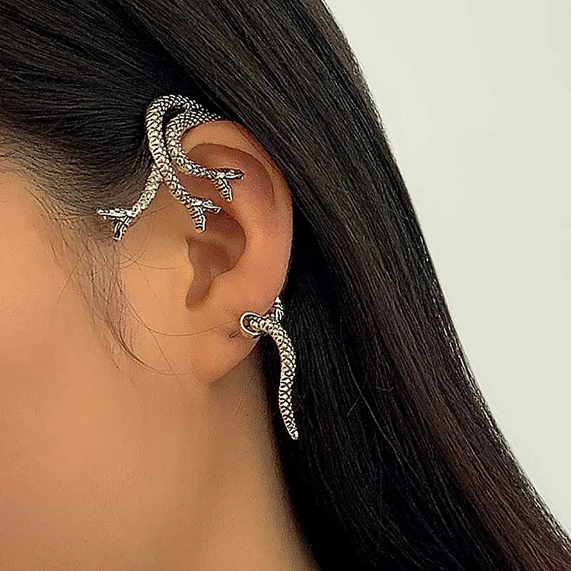 Punk Crazy Twisted Snake Earrings Women Personality Silver Color Metal Animal Long Drop Earrings Womens Brinco Fashion Jewelry
Punk Crazy Twisted Snake Earrings Women Personality Silver Color Metal Animal Long Drop Earrings Womens Brinco Fashion Jewelry