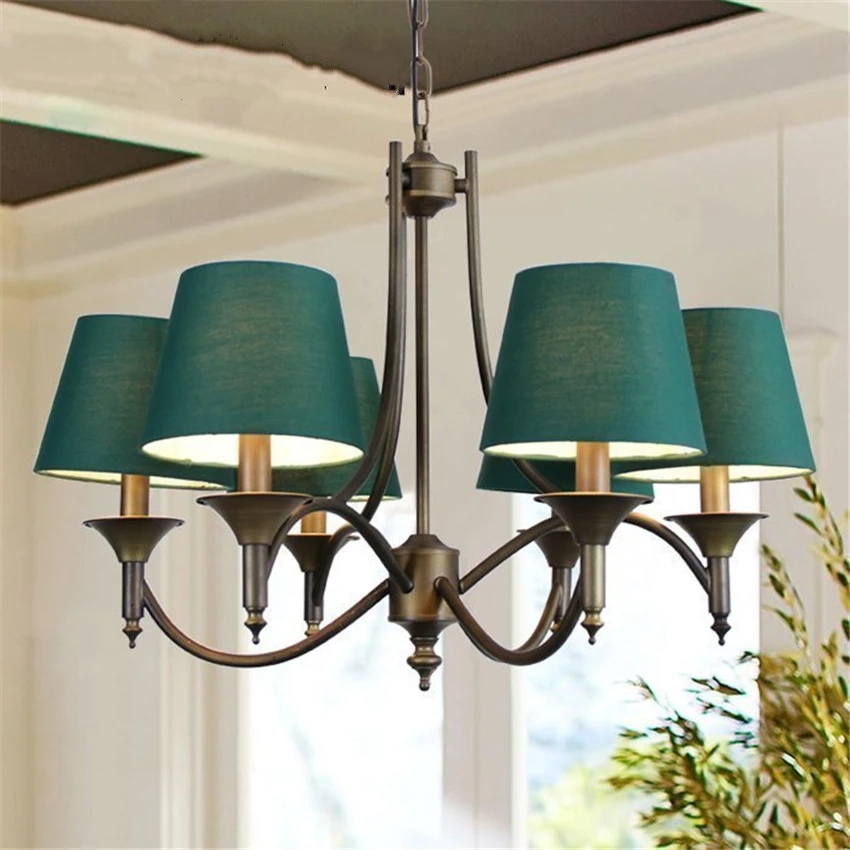 American Loft Country Iron Chandeliers Lights Mediterranean Style Living Room Dining Bedroom Fabric Shade Hanging Lamps Lighting
American Loft Country Iron Chandeliers Lights Mediterranean Style Living Room Dining Bedroom Fabric Shade Hanging Lamps Lighting