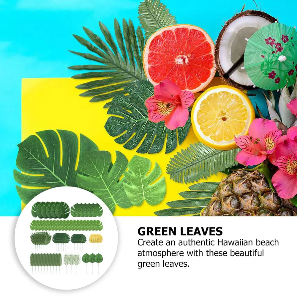 70pcs Hawaiian Party Simulation Leaves 10 Kinds Artificial Palm Leaves Decor
70pcs Hawaiian Party Simulation Leaves 10 Kinds Artificial Palm Leaves Decor