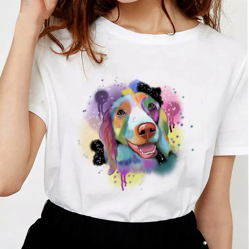 Pet Portraits Women T-Shirt Cute Colorful Dog Printing T Shirt Plus Size Soft cotton White Tops Tees
Pet Portraits Women T-Shirt Cute Colorful Dog Printing T Shirt Plus Size Soft cotton White Tops Tees