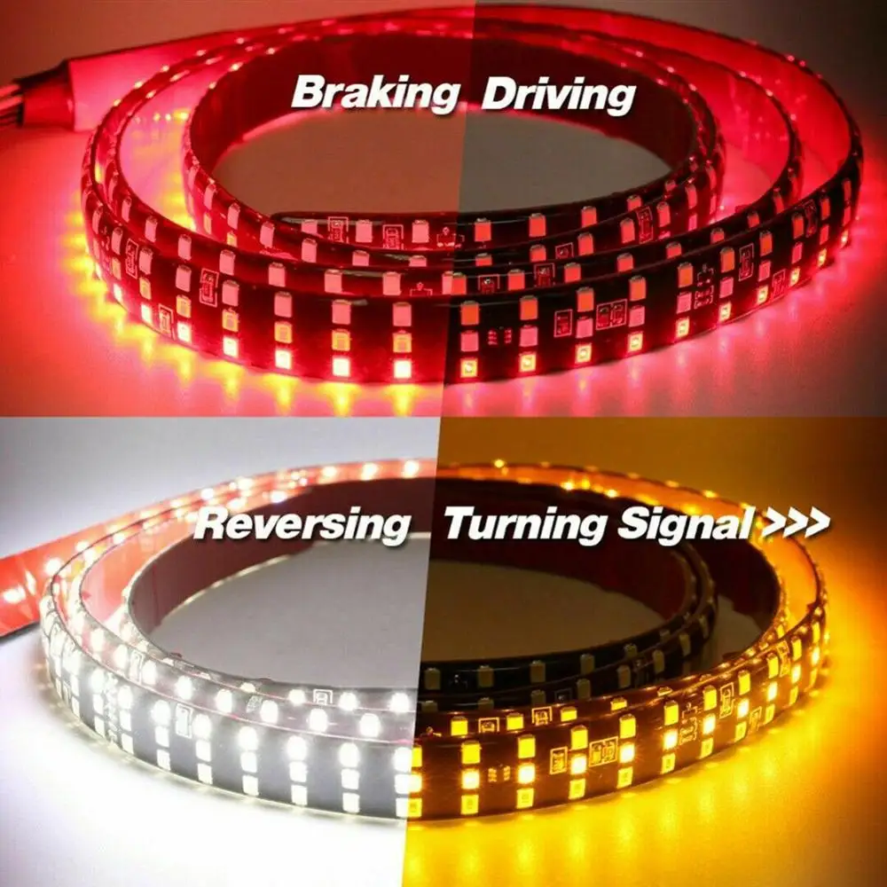 Car LED Tailgate Light Bar Triple-Row Triple-Color Waterproof Light Turn Signal Brake Light Reverse Light for Truck Pickup Van
Car LED Tailgate Light Bar Triple-Row Triple-Color Waterproof Light Turn Signal Brake Light Reverse Light for Truck Pickup Van