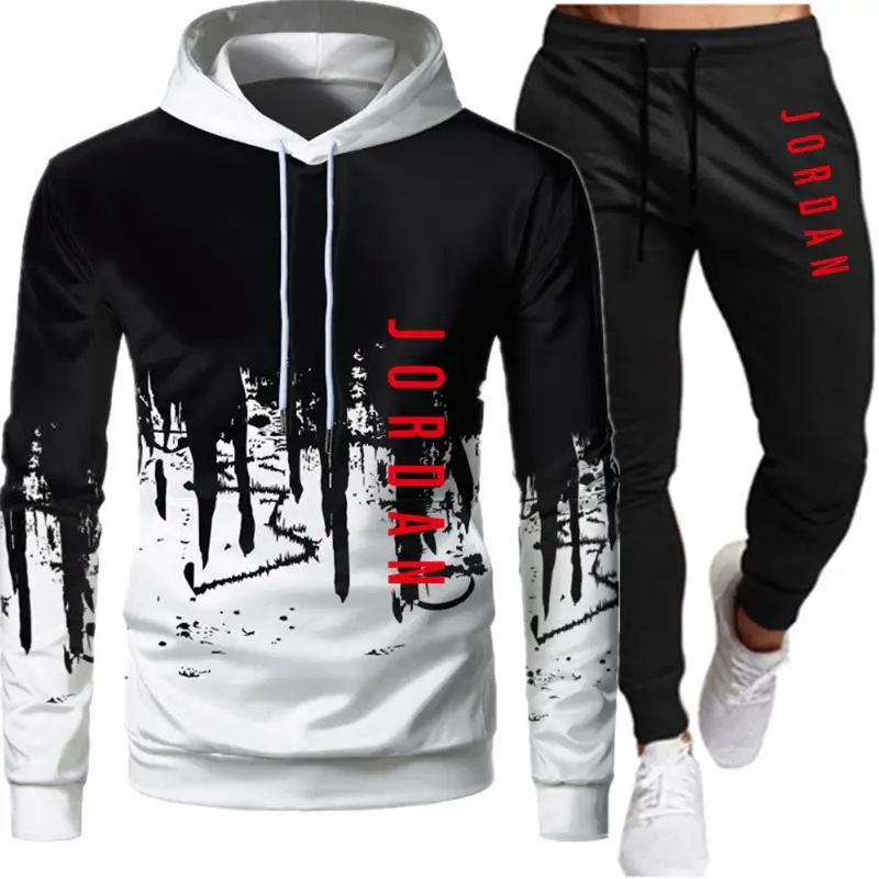 Men's Ink-Splashing Print 2021 Fashion Hoodie And Foot Pants Two-Piece Men's Casual Track Suit Tracksuit Set
Men's Ink-Splashing Print 2021 Fashion Hoodie And Foot Pants Two-Piece Men's Casual Track Suit Tracksuit Set