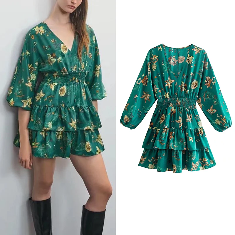 Za 2021 New Women Chic Print Mini Dress V Neck Three Quarter Sleeve Ladies Vinatge Dress Vestidos OZZ1301
Za 2021 New Women Chic Print Mini Dress V Neck Three Quarter Sleeve Ladies Vinatge Dress Vestidos OZZ1301