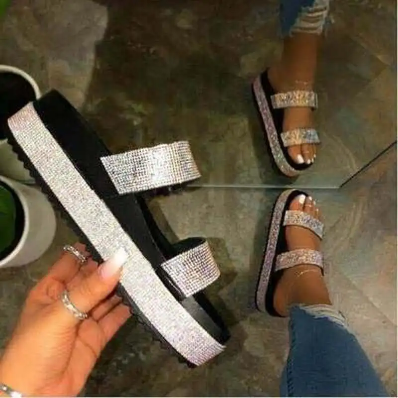 Ins Luxury Sexy Trendy Women Slippers Platform Wedges Heel Crystal Buckle Outdoor Beach Slides Fashion Shoes Ladies Whosale 2020
Ins Luxury Sexy Trendy Women Slippers Platform Wedges Heel Crystal Buckle Outdoor Beach Slides Fashion Shoes Ladies Whosale 2020
