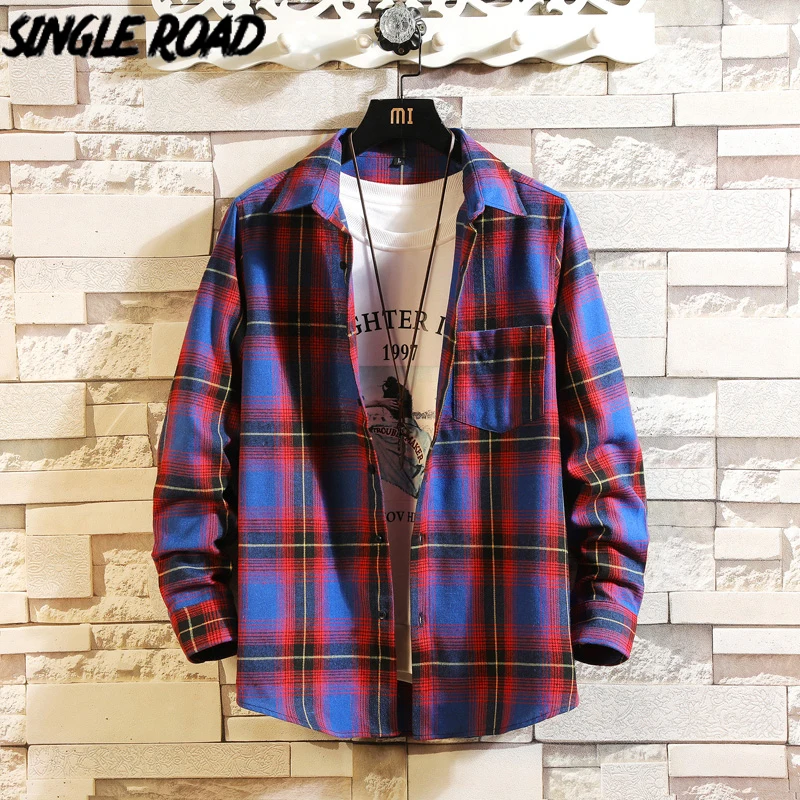Single Road Mens Shirt Men 2022 Spring Plaid Shirt Long Sleeve Shirt Harajuku Blouse Korean Casual Vintage Red Shirts For Men
Single Road Mens Shirt Men 2022 Spring Plaid Shirt Long Sleeve Shirt Harajuku Blouse Korean Casual Vintage Red Shirts For Men