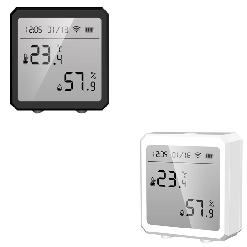 WIFI Temperature and Humidity Sensor Indoor Hygrometer Thermometer with LCD Display Work with TUYA APP Control
WIFI Temperature and Humidity Sensor Indoor Hygrometer Thermometer with LCD Display Work with TUYA APP Control