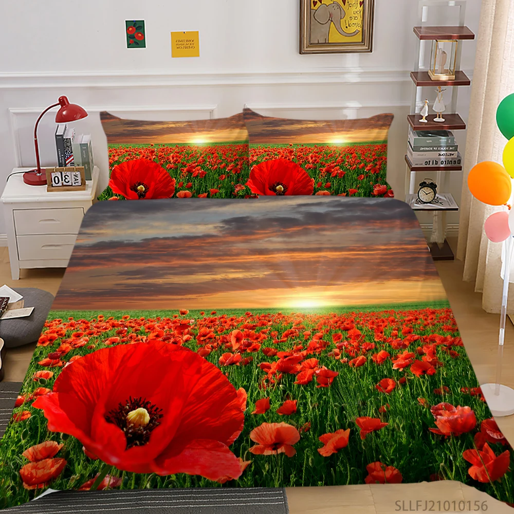 Floral Bedding Set Red Flowers Print Comforter Cover Set Girls Bedclothes Queen Full Double Bedroom Decoration
Floral Bedding Set Red Flowers Print Comforter Cover Set Girls Bedclothes Queen Full Double Bedroom Decoration